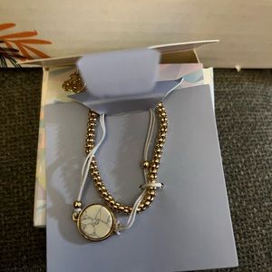 NWT Amelia Rue 2 bracelets gold and marble like coin
